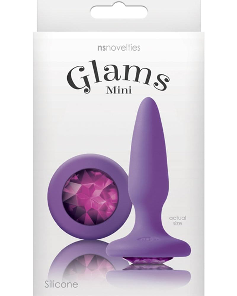 Glams Mini Silicone Anal Plug Purple Gem 3.3 Inch