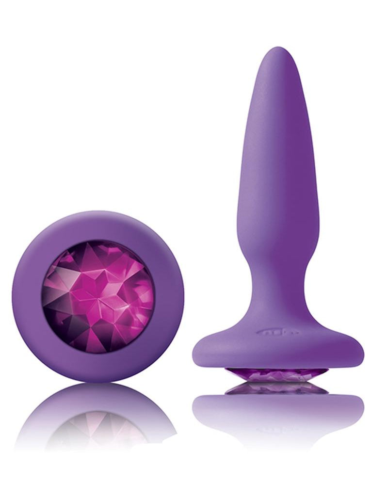 Glams Mini Silicone Anal Plug Purple Gem 3.3 Inch