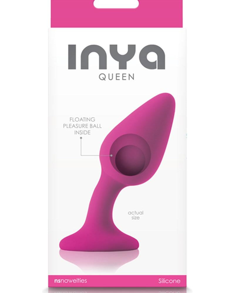 Inya Queen Silicone Anal Plug With Floating Pleasure Ball Pink 4.7 Inch