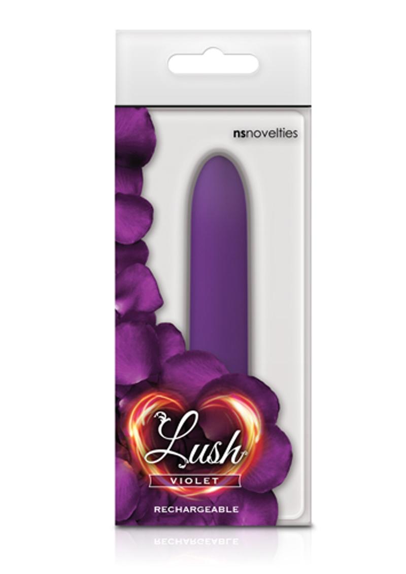 Mini vibrador recargable Lush Violet resistente a la ducha de 3,5 pulgadas en color morado