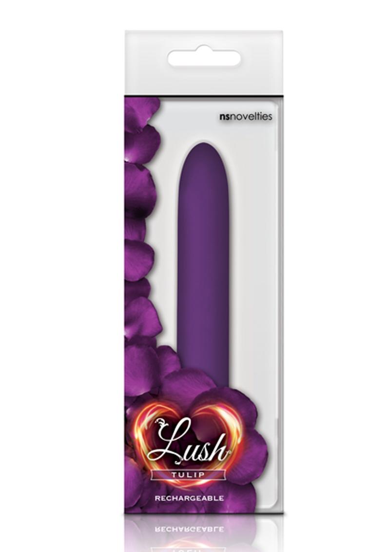 Vibrador recargable por USB Lush Tulip resistente al agua morado de 5,5 pulgadas