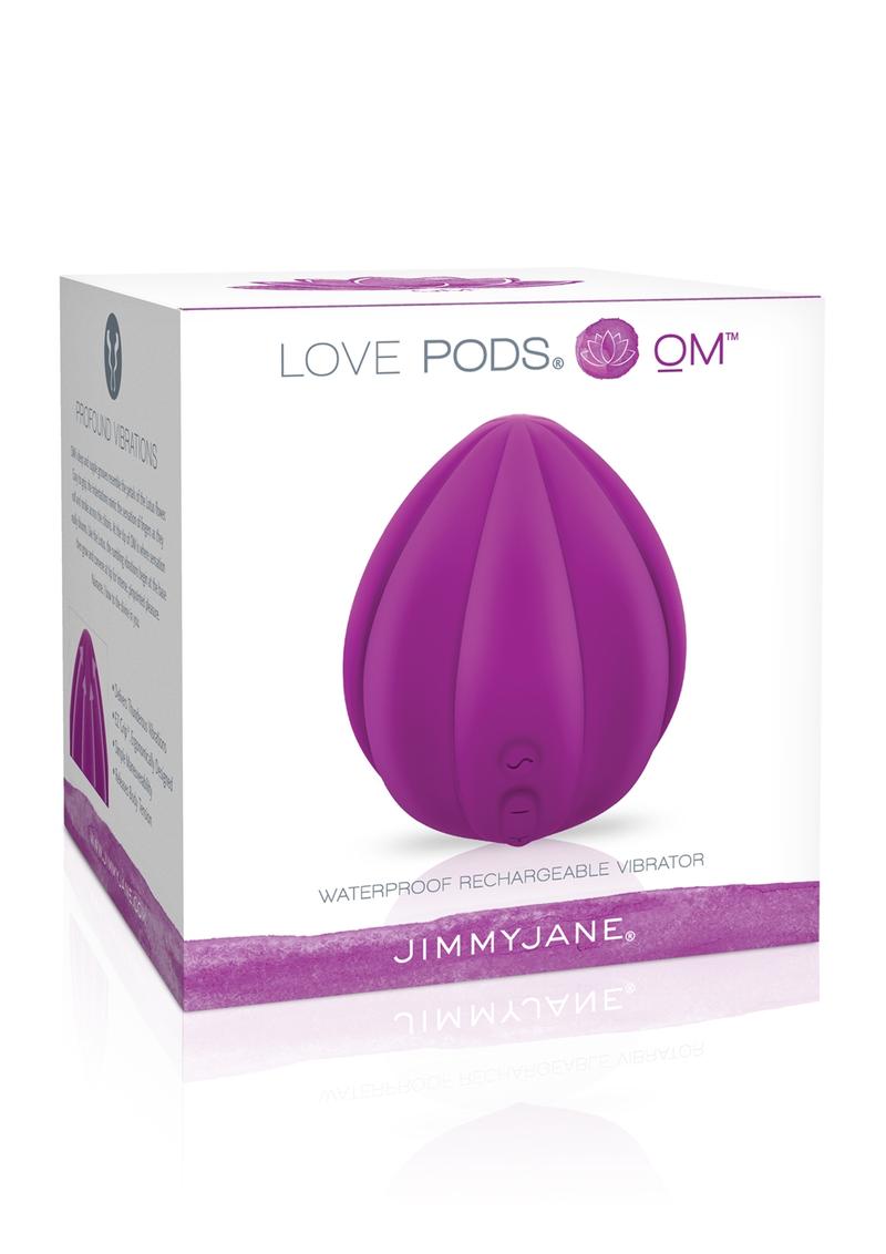 Vibrador de silicona Jimmy Jane Love Pods Om recargable por USB, resistente al agua, morado