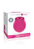 Vibrador de silicona Jimmy Jane Love Pods Halo, recargable por USB, triple motor, ciclónico, resistente al agua, color rosa oscuro