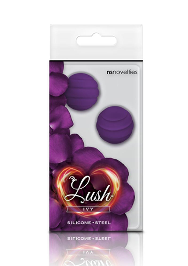 Bolas de acero recubiertas de silicona Lush Ivy resistentes al agua de color morado de 1 pulgada