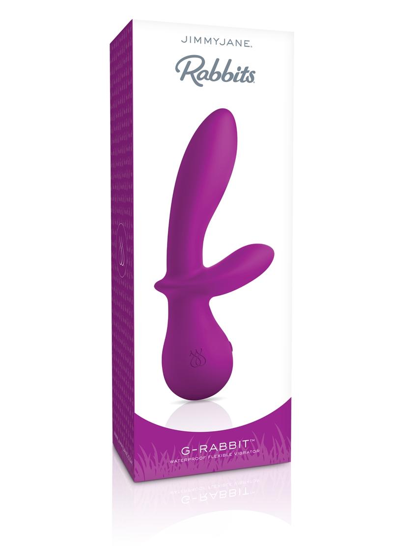 Vibrador flexible Jimmy Jane G Rabbit resistente al agua morado de 7 pulgadas