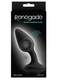 Tapón anal de silicona Renegade Knock Knock Plug con bola flotante, color negro, 4,7 pulgadas