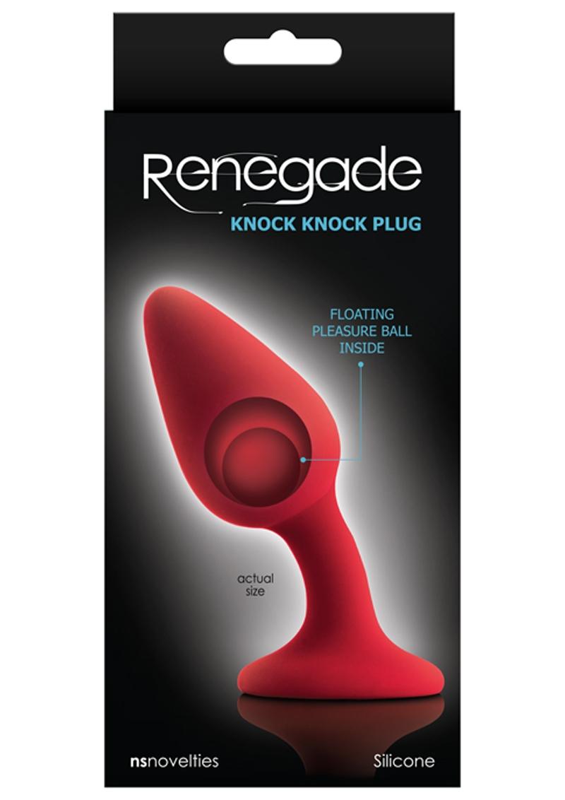 Tapón anal de silicona Renegade Knock Knock Plug con bola flotante roja de 4,7 pulgadas