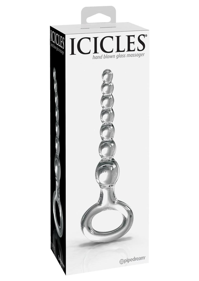 Icicles No 67 Beaded Glass Anal Probe Clear 6.5 Inch