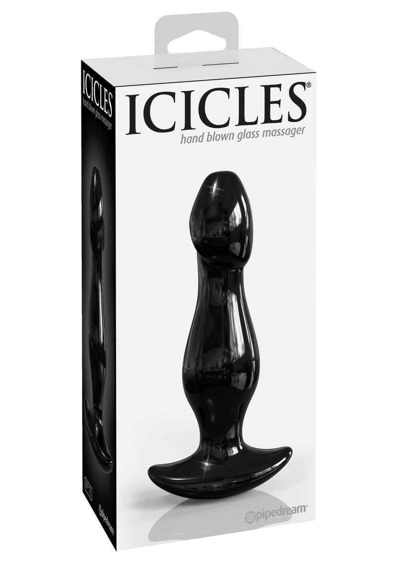 Icicles No 71 Glass Anal Plug Black 5.3 Inch