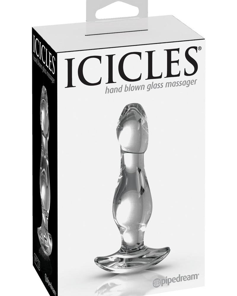Icicles No 72 Glass Anal Plug Clear 3.6 Inch
