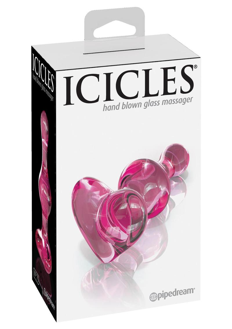 Icicles No 75 Glass Anal Plug Pink 3.1 Inch