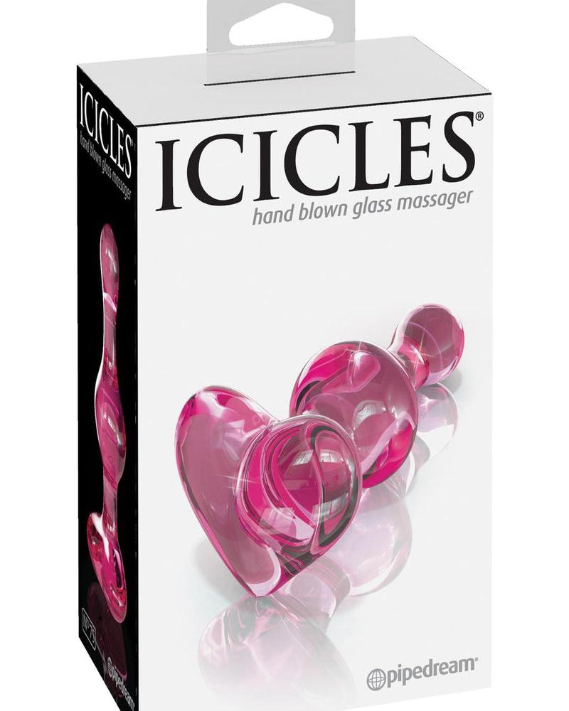 Icicles No 75 Glass Anal Plug Pink 3.1 Inch