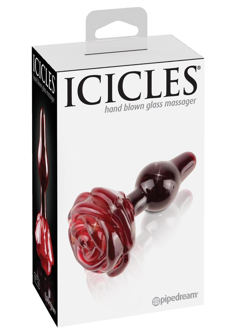 Tapón de vidrio Icicles No 76 rojo y negro de 2,4 pulgadas