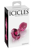 Icicles No 79 Glass Anal Plug Pink 2.9 Inch