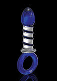 Sonda para exprimidor de vidrio texturizado Icicles No 81 transparente y azul de 3,9 pulgadas