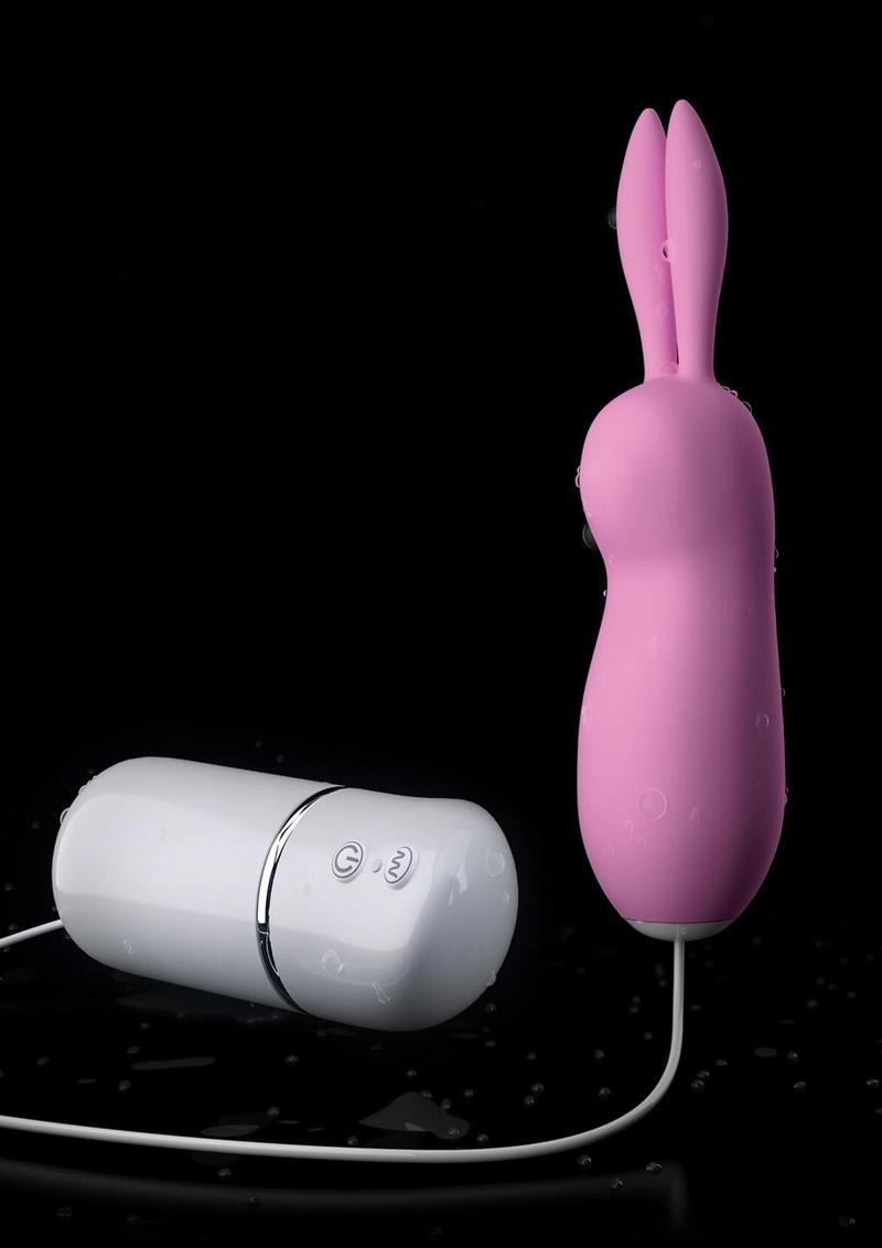 Crush Precious Wired Remote Control Silicone Rabbit Bullet Waterproof Pink