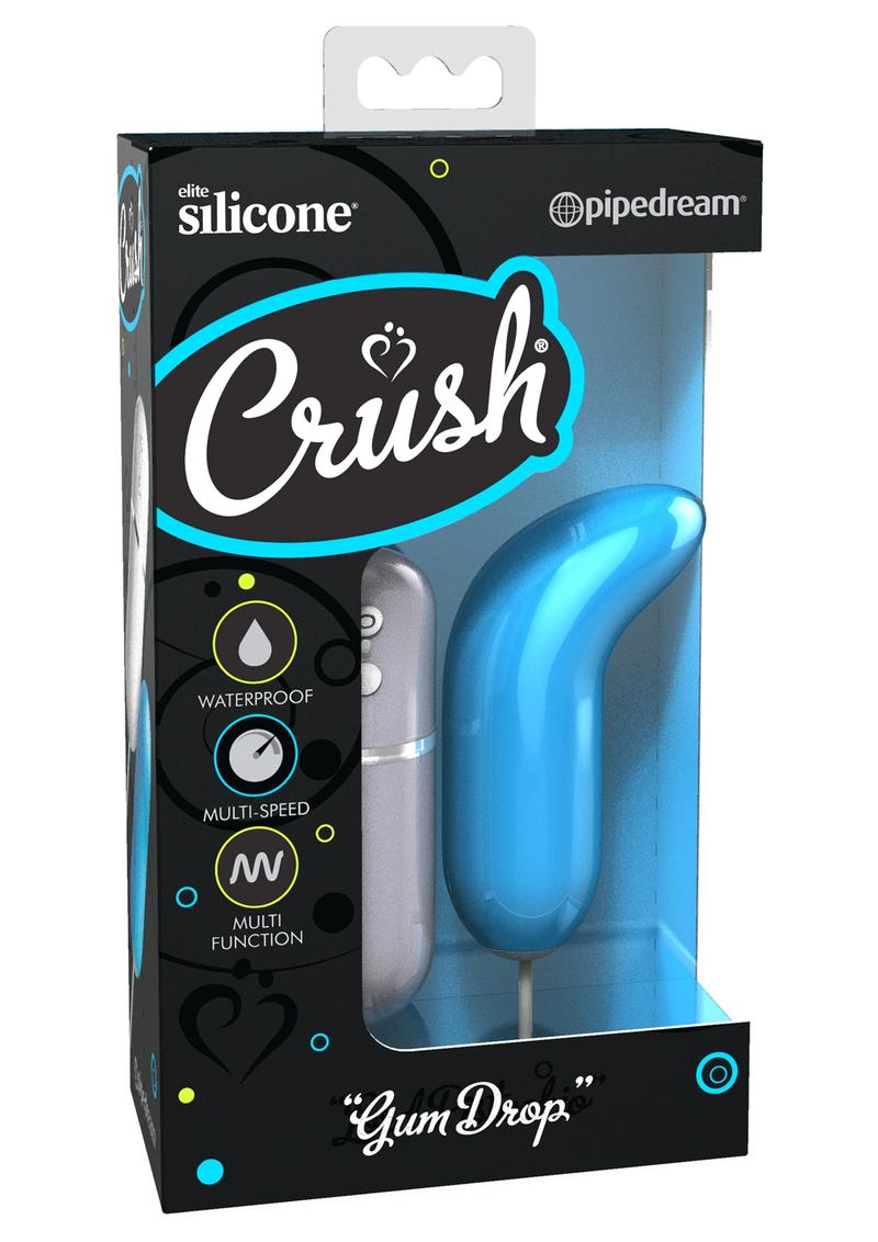 Control remoto con cable Crush Gum Drop, bala de silicona para punto G, resistente al agua, color azul