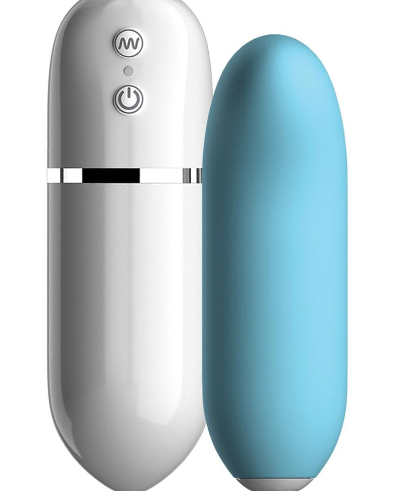 Control remoto con cable Crush Gum Drop, bala de silicona para punto G, resistente al agua, color azul