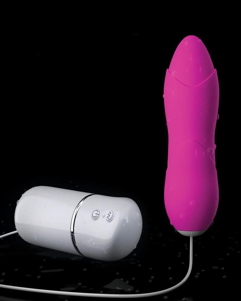 Crush Blossom Wired Remote Control Silicone Textured Bullet Waterproof Pink