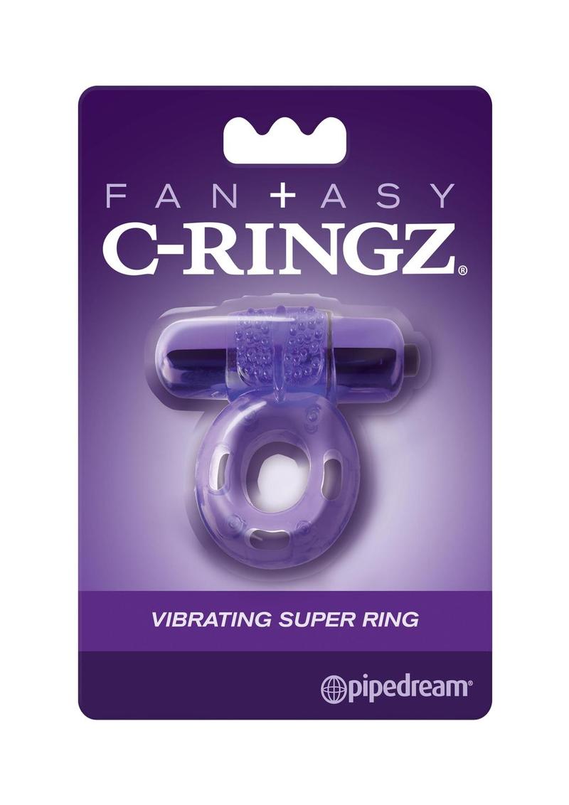 Anillo vibrador para el pene Fantasy C-Ringz con textura, resistente al agua, morado, 2,32 pulgadas de diámetro