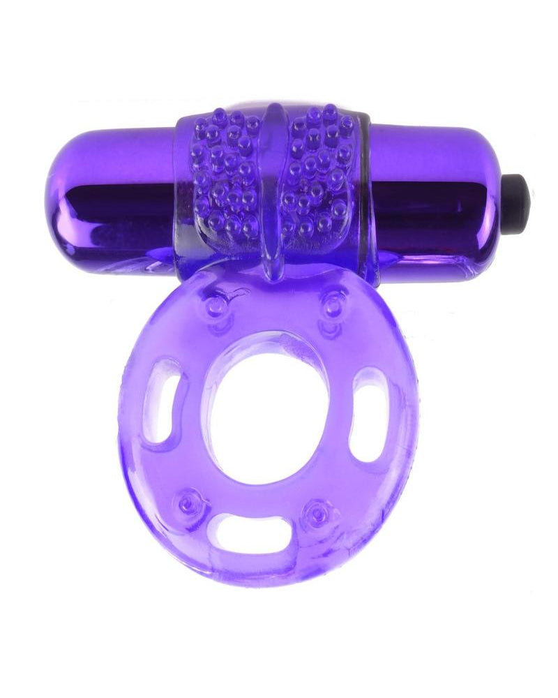 Anillo vibrador para el pene Fantasy C-Ringz con textura, resistente al agua, morado, 2,32 pulgadas de diámetro