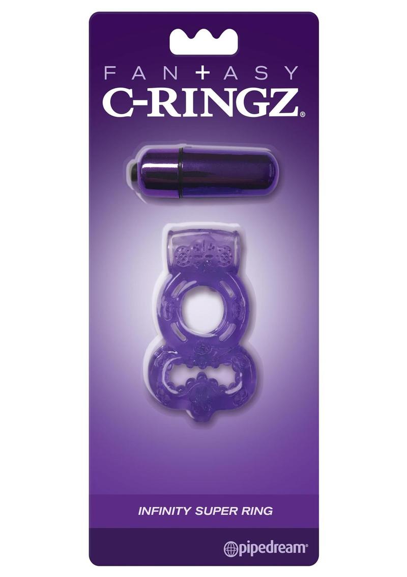 Fantasy C-Ringz Vibrating Infinity Super Ring Textured Cockring Waterproof Purple