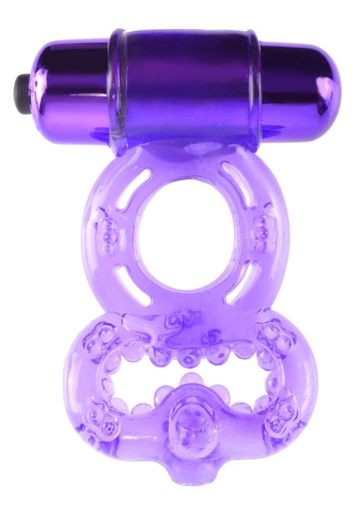 Anillo vibrador para el pene Fantasy C-Ringz Infinity Super Ring texturizado resistente al agua y color morado