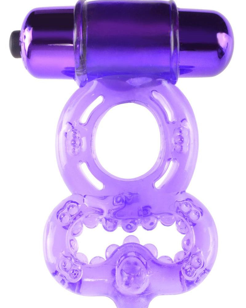 Anillo vibrador para el pene Fantasy C-Ringz Infinity Super Ring texturizado resistente al agua y color morado