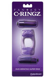 Fantasy C-Ringz Duo-Vibrating Super Ring With Clitoral Stimulation Waterproof Purple