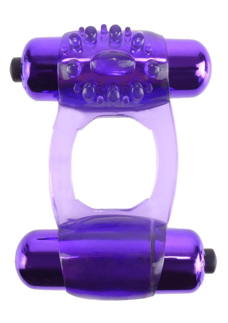 Fantasy C-Ringz Duo-Vibrating Super Ring With Clitoral Stimulation Waterproof Purple