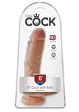 King Cock Realistic Dildo With Balls Tan 8 Inch