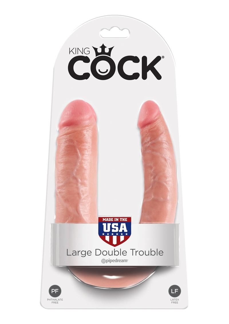 King Cock U-Shaped Large Double Trouble Dildo Tan