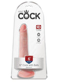 King Cock Realistic Dildo With Balls Flesh 6 Inch