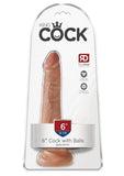 King Cock Realistic Dildo With Balls Tan 6 Inch