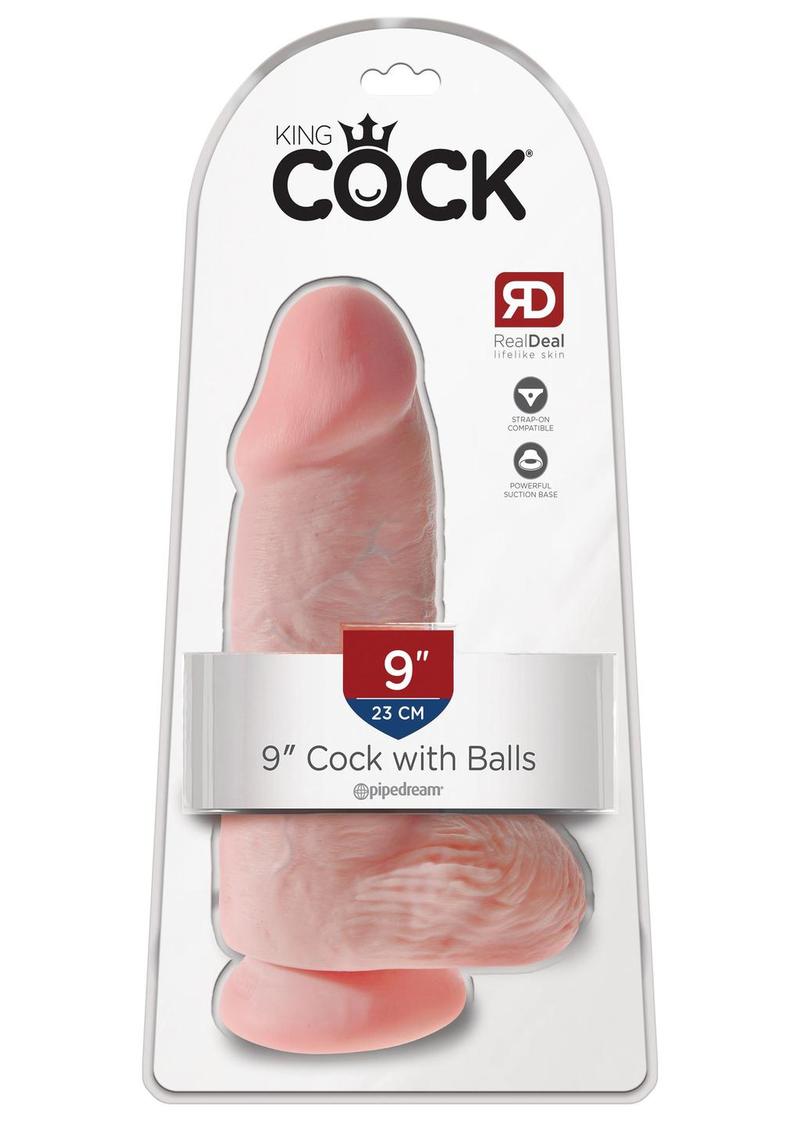 King Cock Chubby Realistic Dildo With Balls Flesh 9 Inch