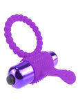 Anillo vibrador para el pene Fantasy C-Ringz de silicona texturizado, resistente al agua, morado, 2,32 pulgadas de diámetro