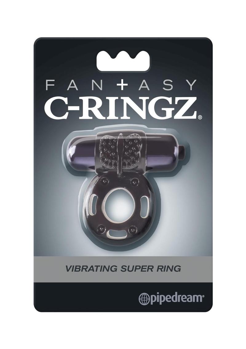 Anillo vibrador para el pene Fantasy C-Ringz con textura, resistente al agua, color negro, 2,32 pulgadas de diámetro