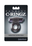 Anillo vibrador para el pene Fantasy C-Ringz con textura, resistente al agua, color negro, 2,32 pulgadas de diámetro