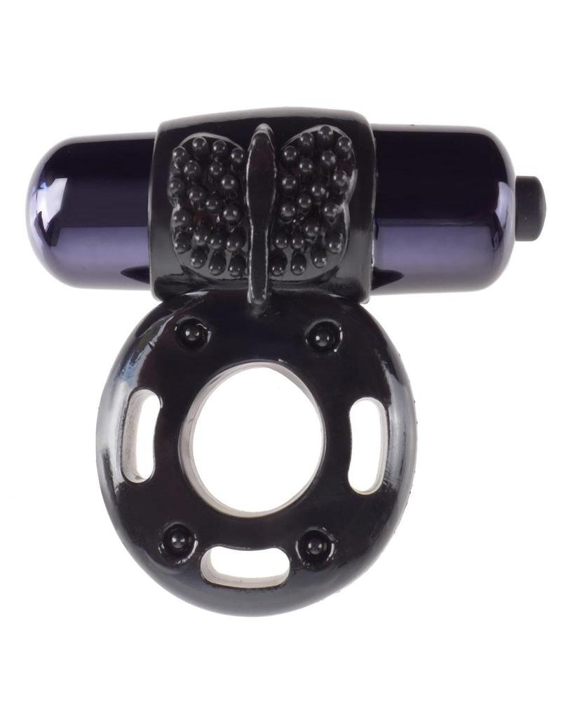 Anillo vibrador para el pene Fantasy C-Ringz con textura, resistente al agua, color negro, 2,32 pulgadas de diámetro