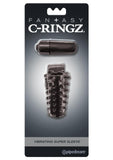 Fantasy C-Ringz Vibrating Super Sleeve Textured Cock Sleeve Showerproof Black