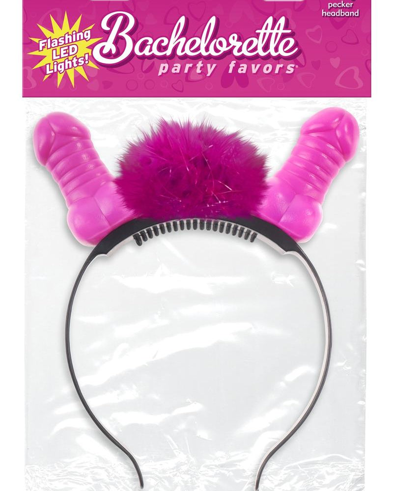 Bachelorette Party Favors Light Up Flashing Pecker Headband Pink