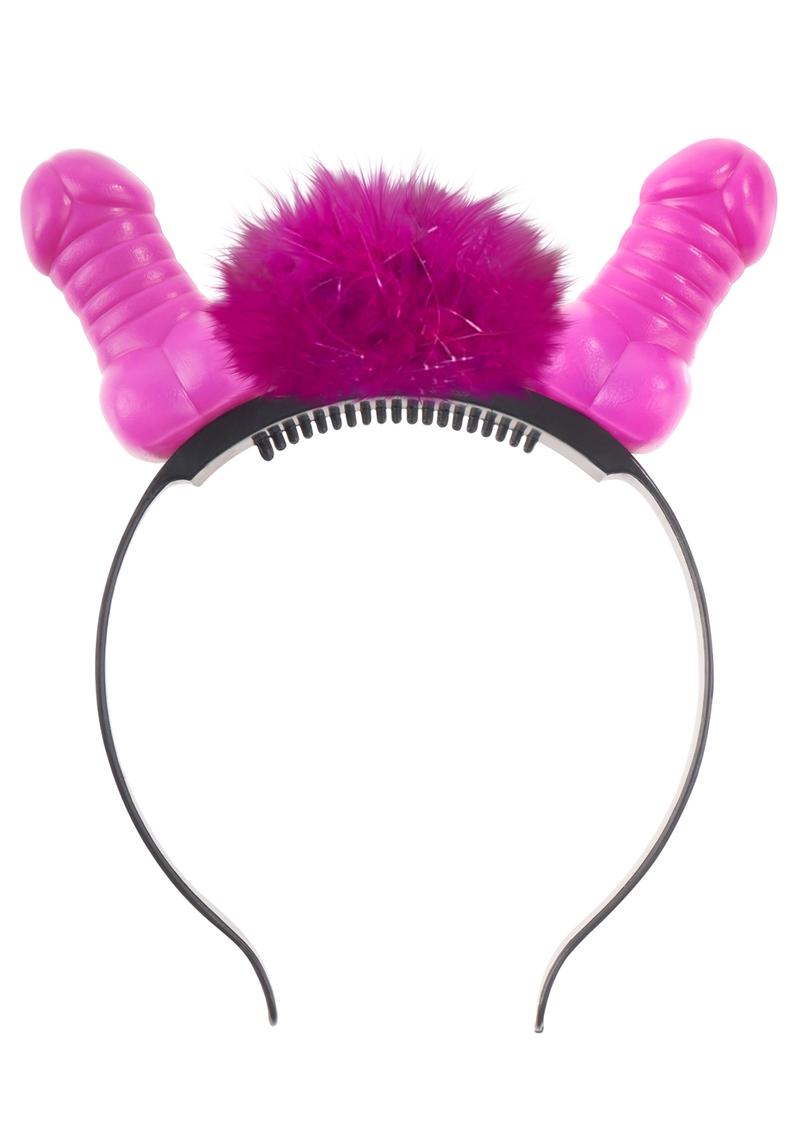 Bachelorette Party Favors Light Up Flashing Pecker Headband Pink