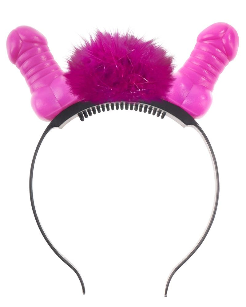 Bachelorette Party Favors Light Up Flashing Pecker Headband Pink