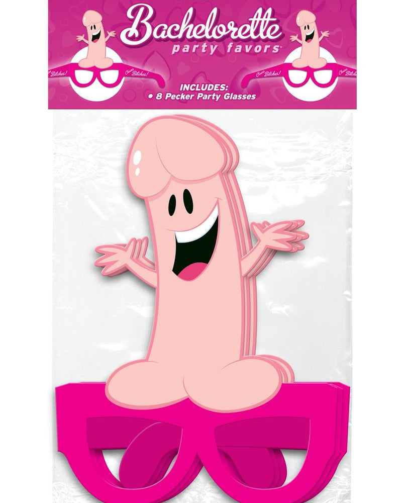 Bachelorette Party Favors Pecker Party Glasses Pink 8 Each Per Pack