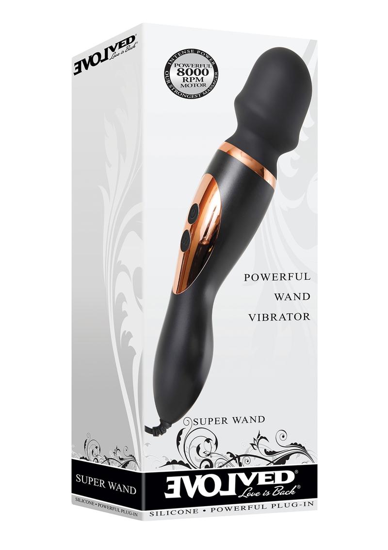 Masajeador enchufable Super Wand de 8000 RPM, color negro y dorado, 11,5 pulgadas