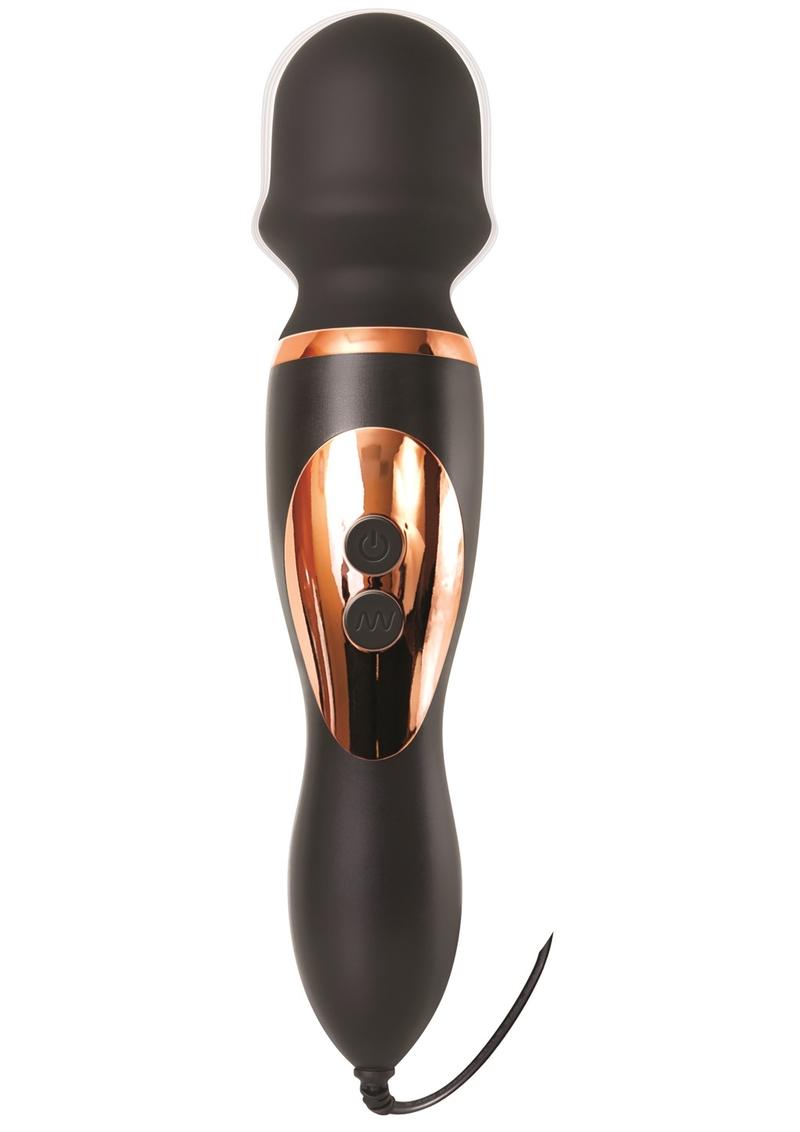 Masajeador enchufable Super Wand de 8000 RPM, color negro y dorado, 11,5 pulgadas