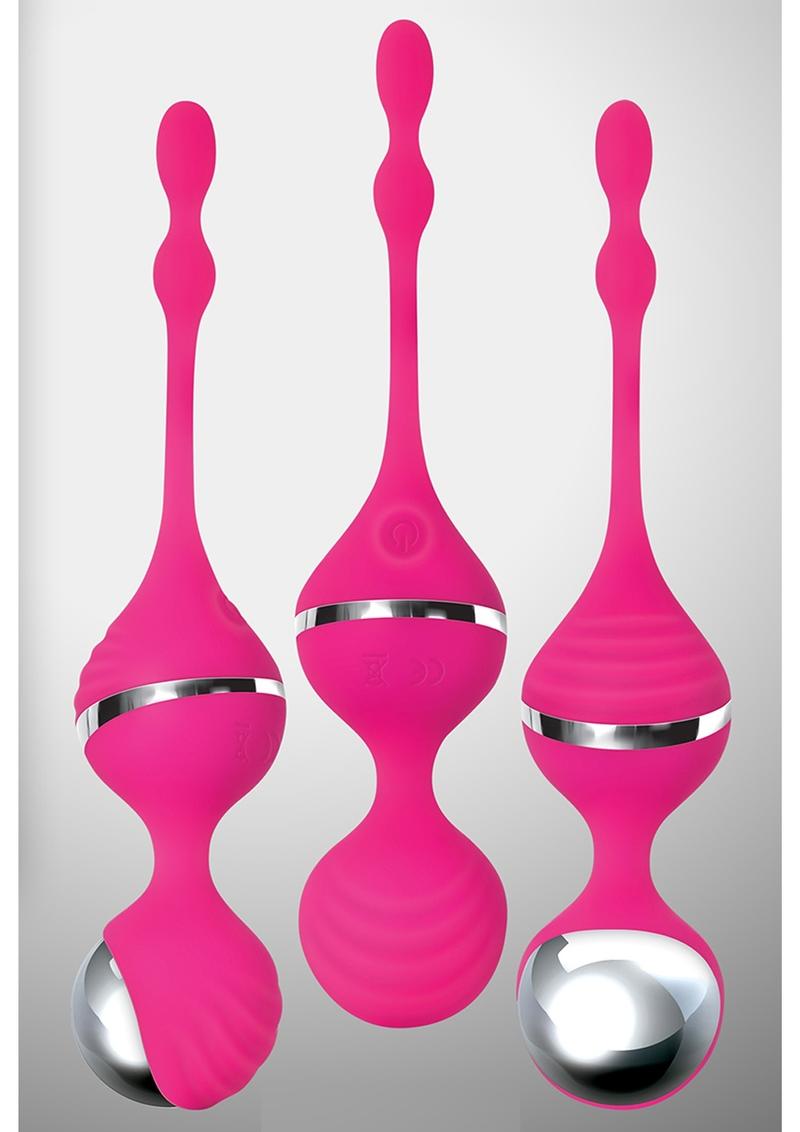 Bolas de Kegel vibrantes y resistentes al agua Adán y Eva - Rosa