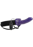 Adam and Eve - Universal Vibrating Hollow Strap-On Dildo Waterproof - Purple