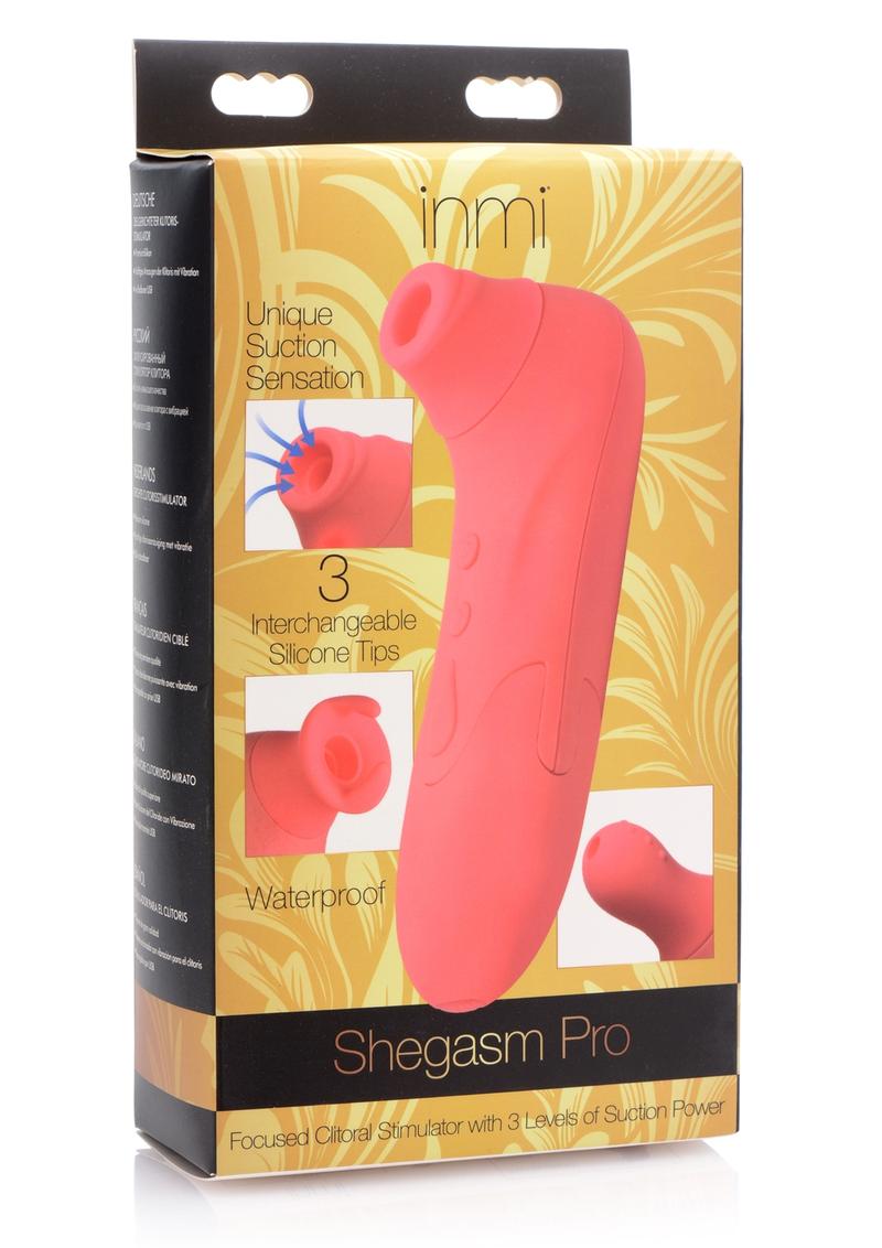 Inmi Shegasm Pro Vibrador de clítoris de silicona con 10 funciones, color rosa