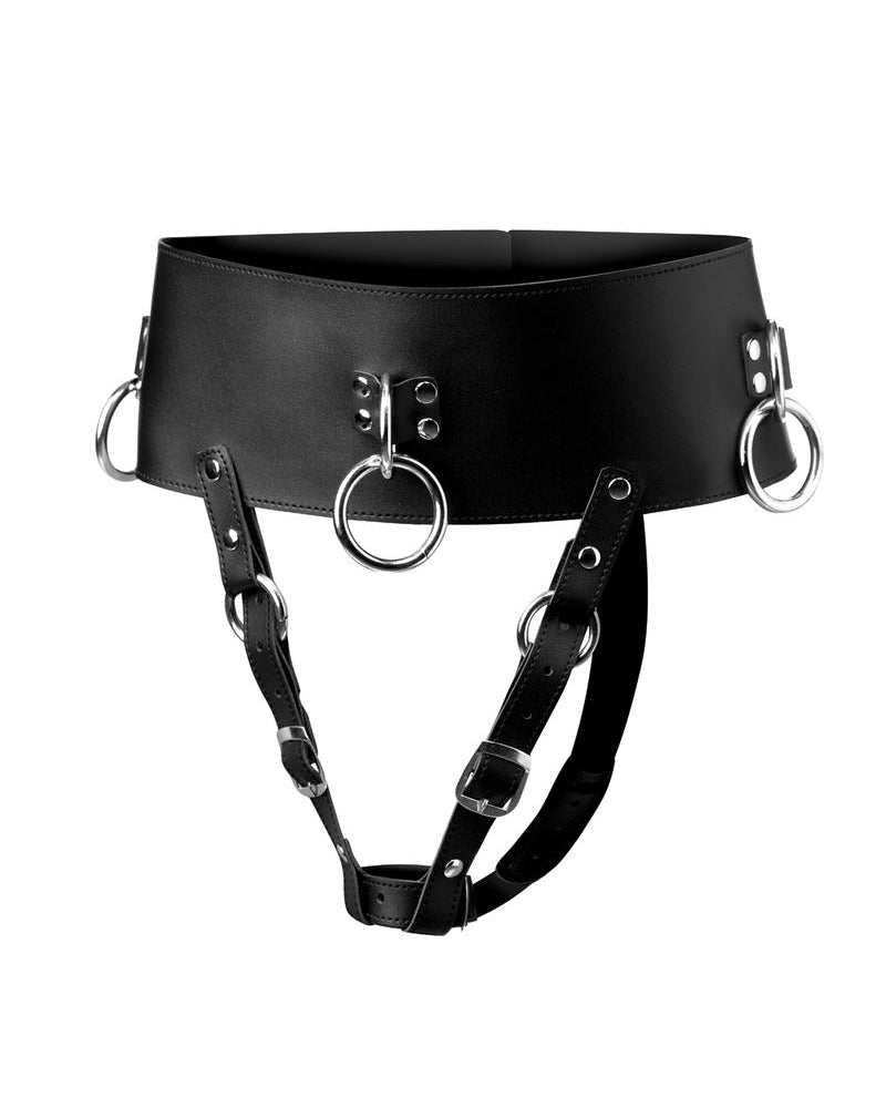 Cinturón de orgasmo forzado estricto ajustable negro
